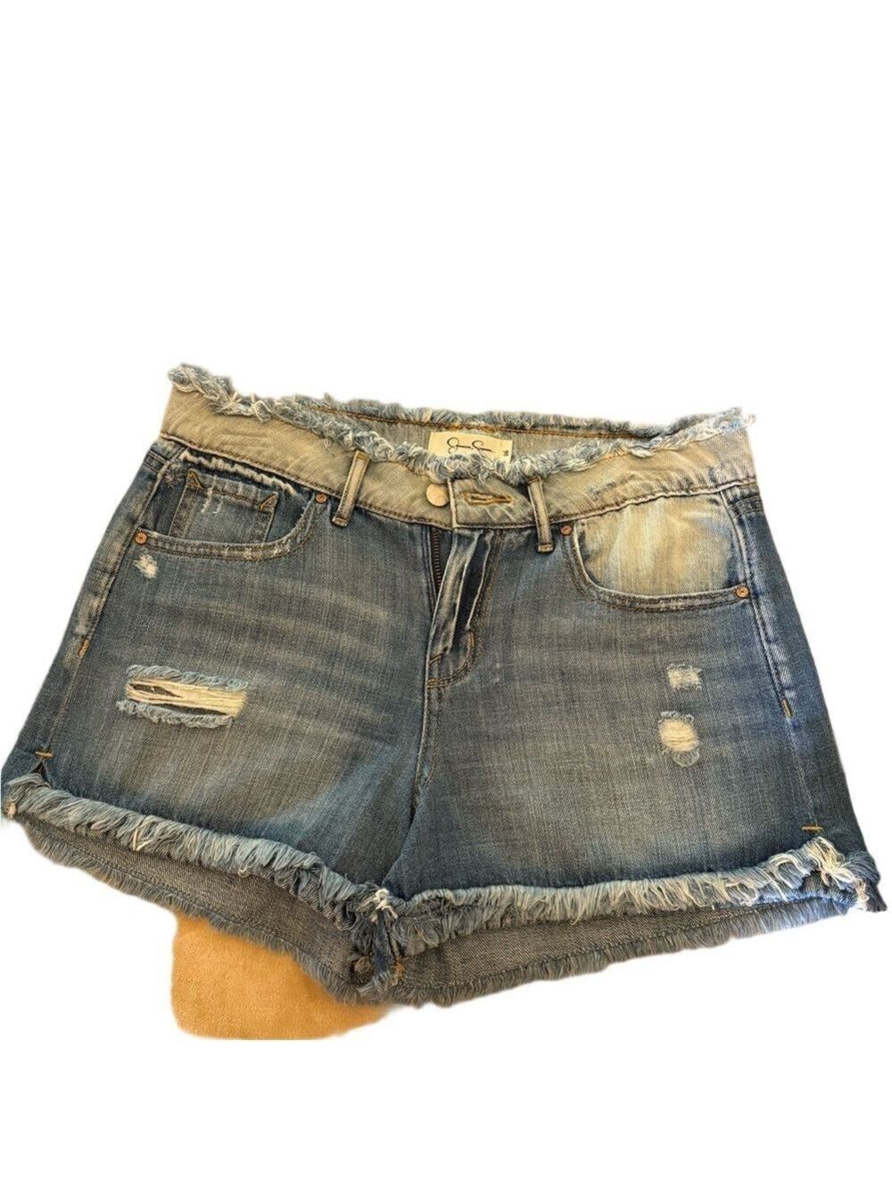 Jessica Simpson Blue Distressed Jean Shorts